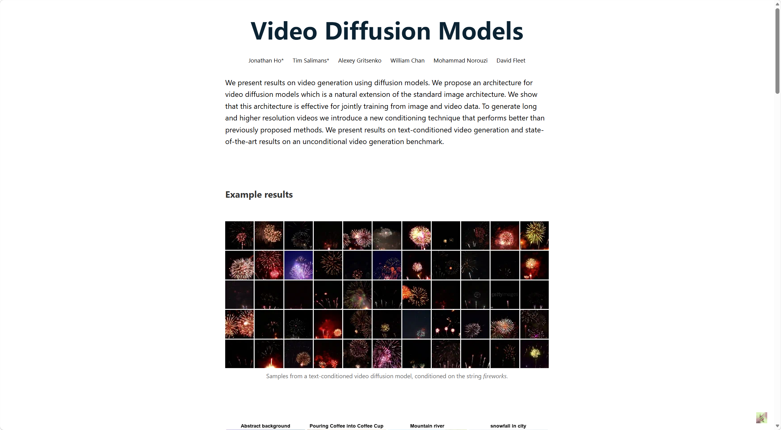 Video Diffusion Models